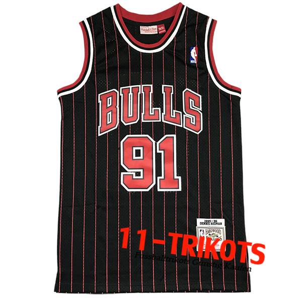 Chicago Bulls Trikot (RODMAN #91) 2024/25 Schwarz/Rot -03