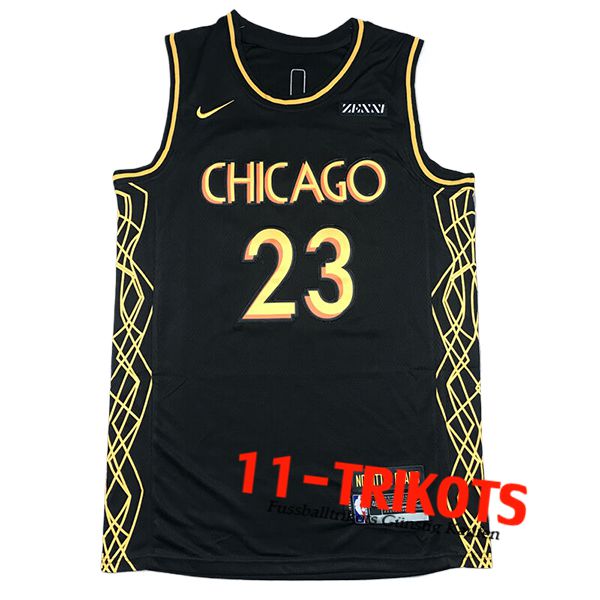 Chicago Bulls Trikot (JORDAN #23) 2024/25 Schwarz/Gelb -04