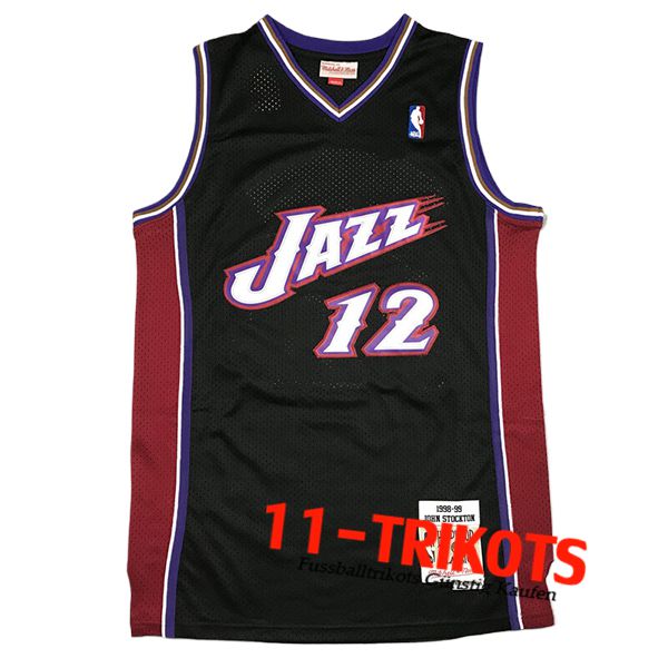 Utah Jazz Trikot (STOCKTON #12) 2024/25 Schwarz/lila