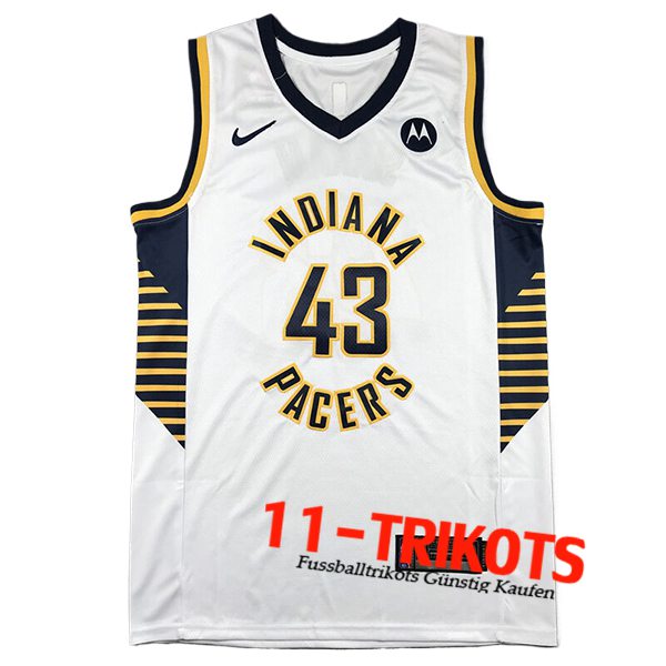 Indiana Pacers Trikot (SIAKAM #43) 2024/25 Weiß/Schwarz/Gelb -02