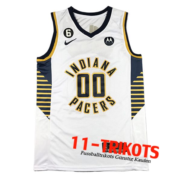 Indiana Pacers Trikot (MATHURIN #00) 2024/25 Weiß/Schwarz/Gelb