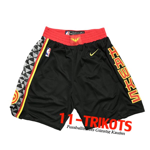 Atlanta Hawks Shorts NBA 2024/25 Schwarz/Rot/Gelb