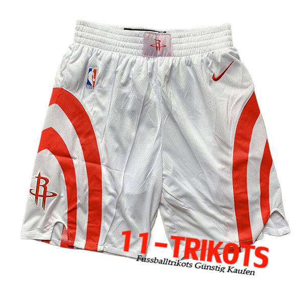 Houston Rockets Shorts NBA 2024/25 Weiß/Rot -02