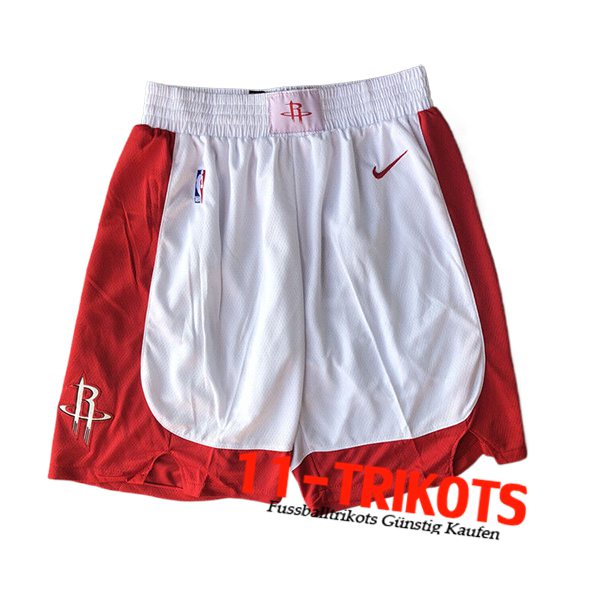 Houston Rockets Shorts NBA 2024/25 Weiß/Rot -03