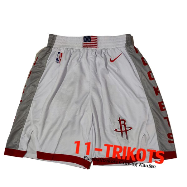 Houston Rockets Shorts NBA 2024/25 Weiß/Grau/Rot