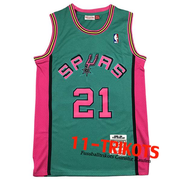 San Antonio Spurs Trikot (DUNCAN #21) 2024/25 Grün/Rosa