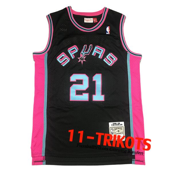 San Antonio Spurs Trikot (DUNCAN #21) 2024/25 Schwarz/Rosa/Blau