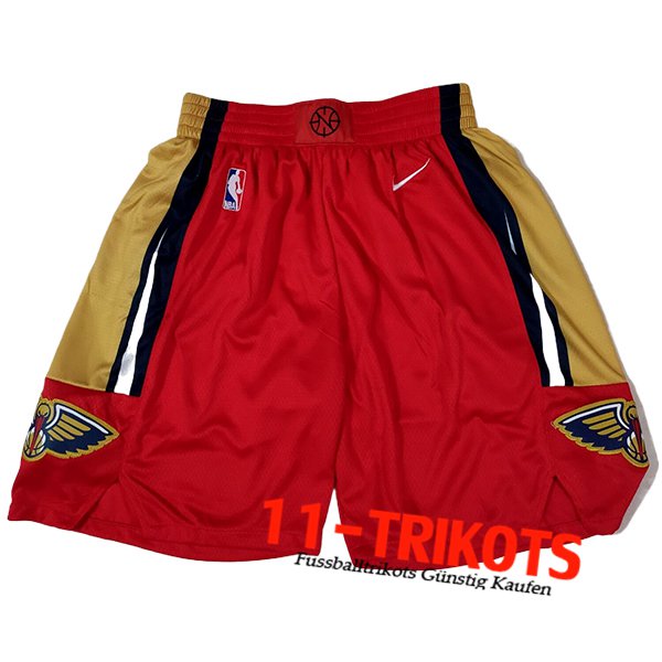 New Orleans Pelicans Shorts NBA 2024/25 Rot/Gelb