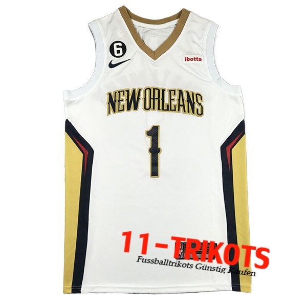 San New Orleans Pelicans Trikot (WILLIAMSON #1) 2024/25 Weiß/Gelb