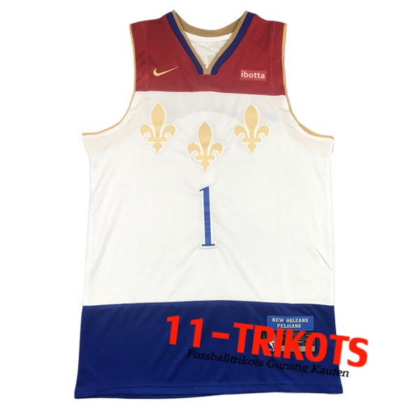 San New Orleans Pelicans Trikot (WILLIAMSON #1) 2024/25 Weiß/Blau/Rot