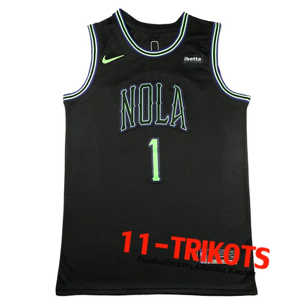 San New Orleans Pelicans Trikot (WILLIAMSON #1) 2024/25 Schwarz/Grün