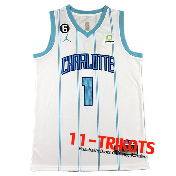 Charlotte Hornets Trikot (BALL #1) 2024/25 Weiß/Blau