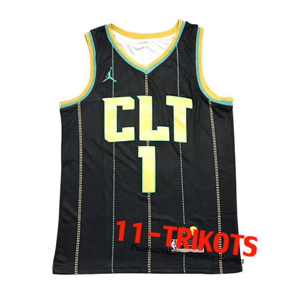 Charlotte Hornets Trikot (BALL #1) 2024/25 Schwarz/Gelb