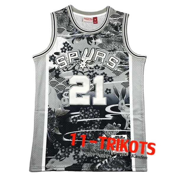 San Antonio Spurs Trikot (DUNCAN #21) 2024/25 Grau/Schwarz