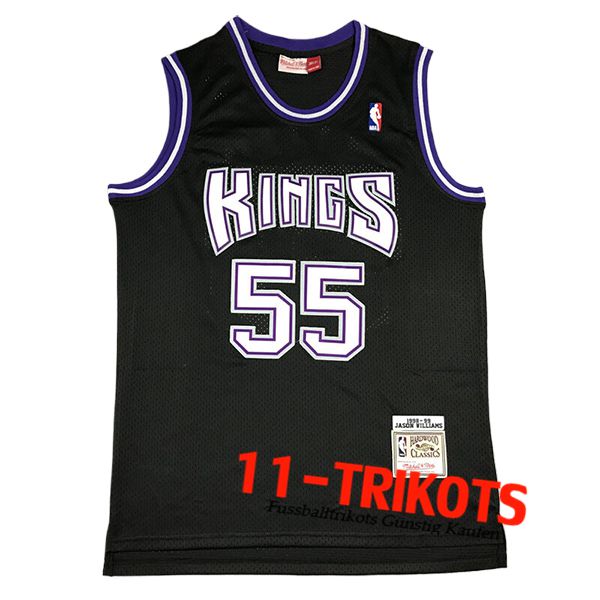 Sacramento Kings Trikot (WILLAMS #55) 2024/25 Schwarz/Weiß