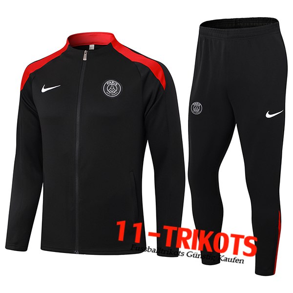 PSG Trainingsanzug Trainingsjacke Schwarz/Rot 2024/2025