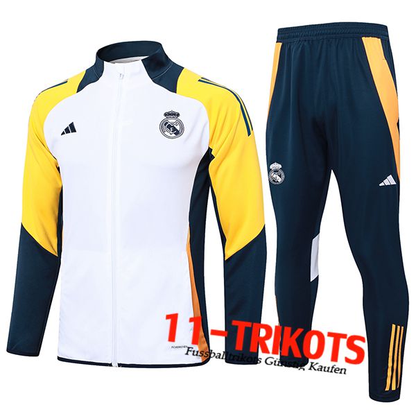 Real Madrid Trainingsanzug Trainingsjacke Weiß/Gelb/Blau 2024/2025