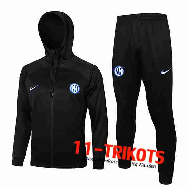 Inter Milan Trainingsanzug Mit Kapuze Trainingsjacke Windbreaker Schwarz 2024/2025