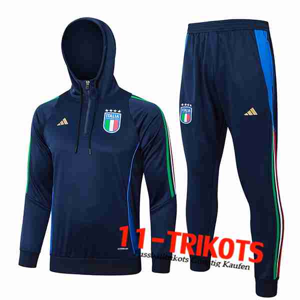 Italien Trainingsanzug Mit Kapuze Trainingsjacke Windbreaker Dunkelblau 2024/2025