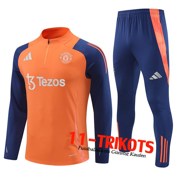 Manchester United Trainingsanzug Orange/Blau 2024/2025