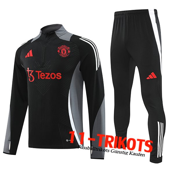 Manchester United Trainingsanzug Schwarz/Grau 2024/2025