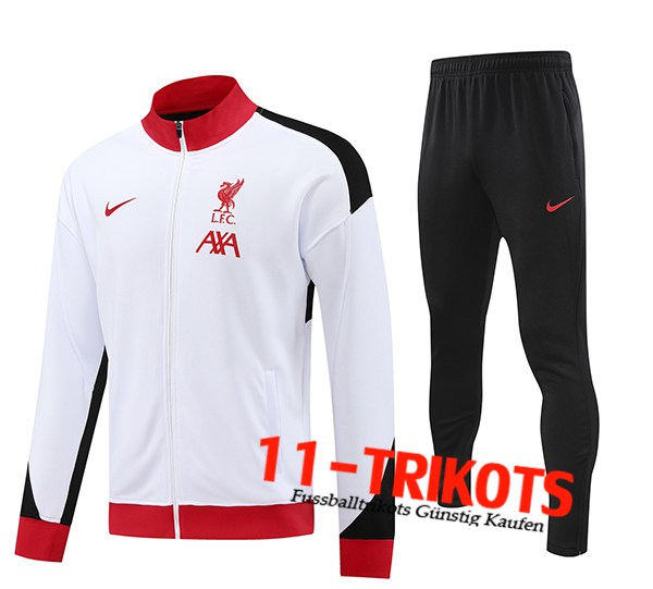 FC Liverpool Trainingsanzug Trainingsjacke Weiß/Rot 2024/2025