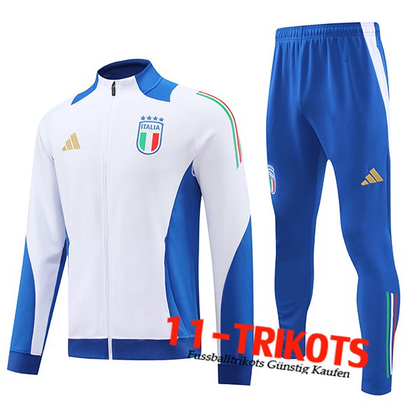 Italien Trainingsanzug Trainingsjacke Weiß/Blau 2024/2025