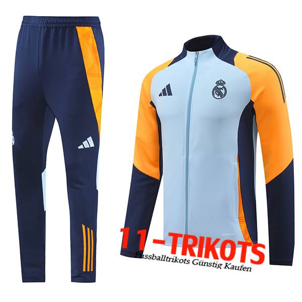 Real Madrid Trainingsanzug Trainingsjacke Blau/Gelb/lila 2024/2025