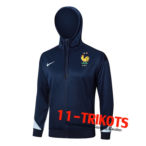 Frankreich Trainingsjacke Mit Kapuze Dunkelblau 2024/2025