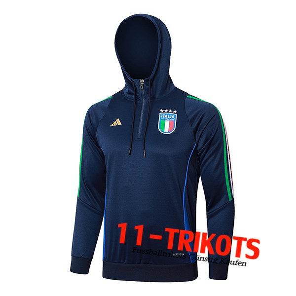 Italien Trainingsjacke Mit Kapuze Dunkelblau 2024/2025