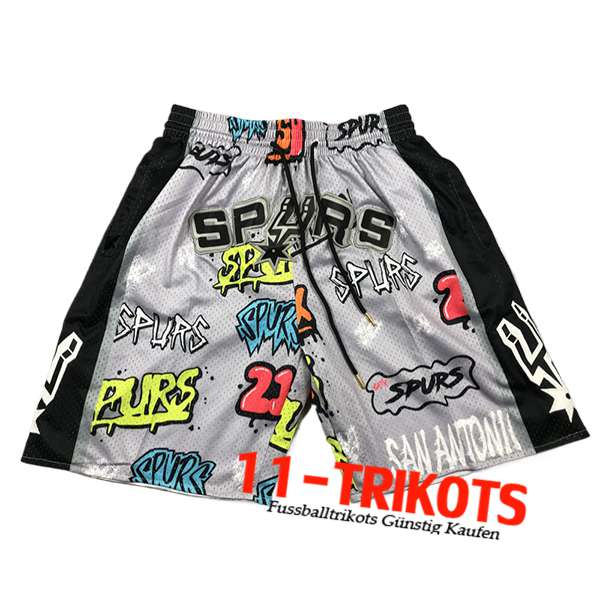 San Antonio Spurs Shorts NBA 2024/25 Grau/Schwarz