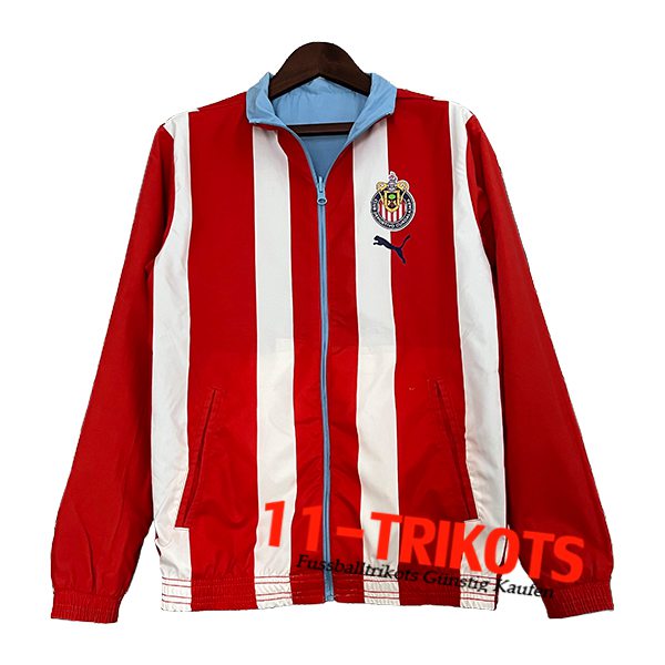 C.D.Guadalajara Windjacke Weiß/Rot 2024/2025