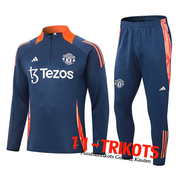 Manchester United Trainingsanzug Blau/Orange 2024/2025 -02