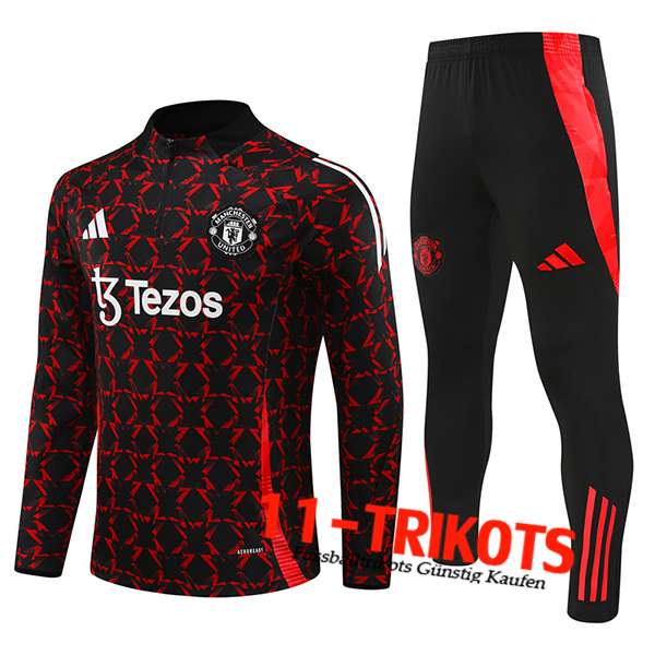 Manchester United Trainingsanzug Schwarz/Rot 2024/2025