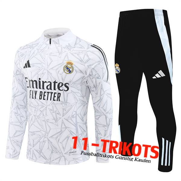 Real Madrid Trainingsanzug Weiß/Grau/Schwarz 2024/2025