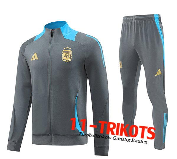 Argentinien Trainingsanzug Trainingsjacke Grau/Blau 2024/2025