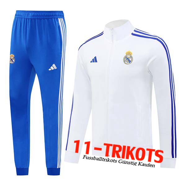 Real Madrid Trainingsanzug Trainingsjacke Weiß/Blau 2024/2025