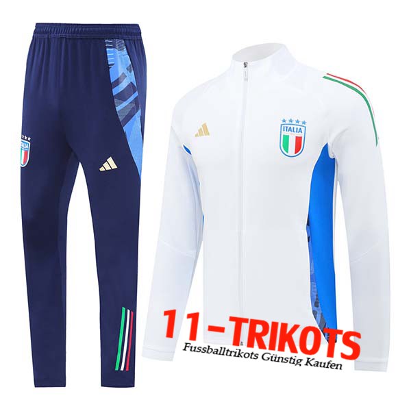 Italien Trainingsanzug Trainingsjacke Weiß/Blau 2024/2025