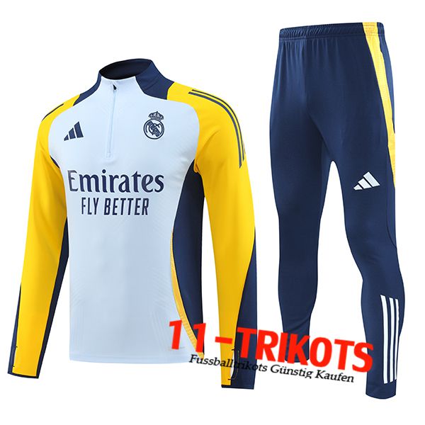 Real Madrid Trainingsanzug Kinder Blau/Gelb 2024/2025