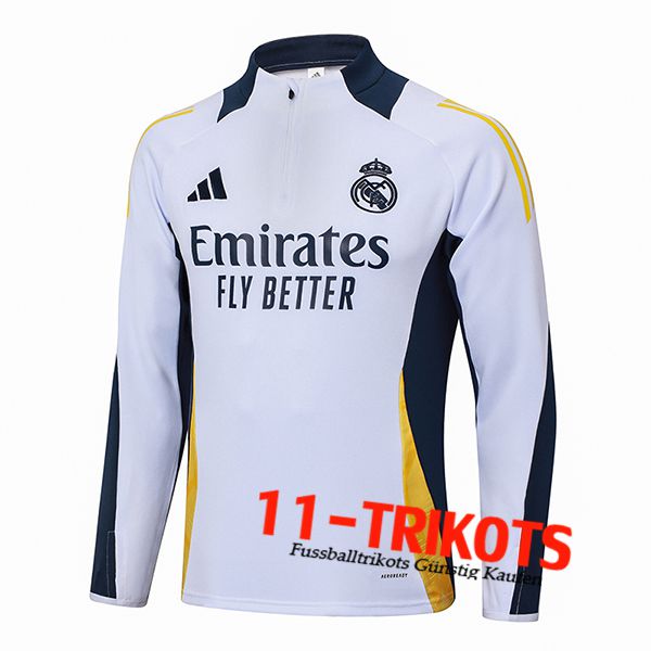 Real Training Sweatshirt Madrid Weiß/Blau/Gelb 2024/2025