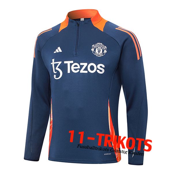 Manchester United Training Sweatshirt Blau/Orange 2024/2025