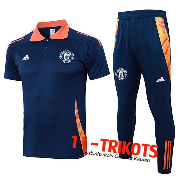 Manchester UnitedPoloshirt Blau/Orange 2024/2025