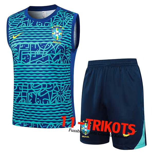 Brasilien Trainings-Tanktop Blau 2024/2025