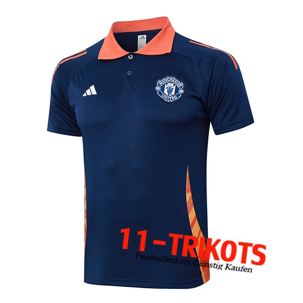 Manchester UnitedPoloshirt Blau/Orange 2024/2025