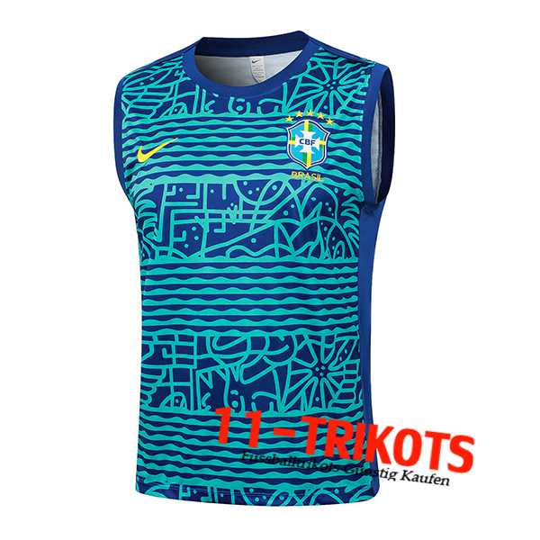 Brasilien Trainings-Tanktop Blau 2024/2025