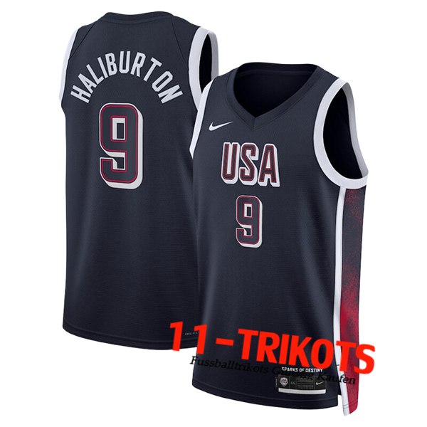 USA Trikot (HALIBURTON #9) 2024/25 Schwarz