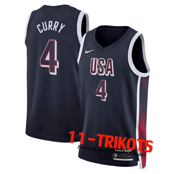 USA Trikot (CURRY #4) 2024/25 Schwarz