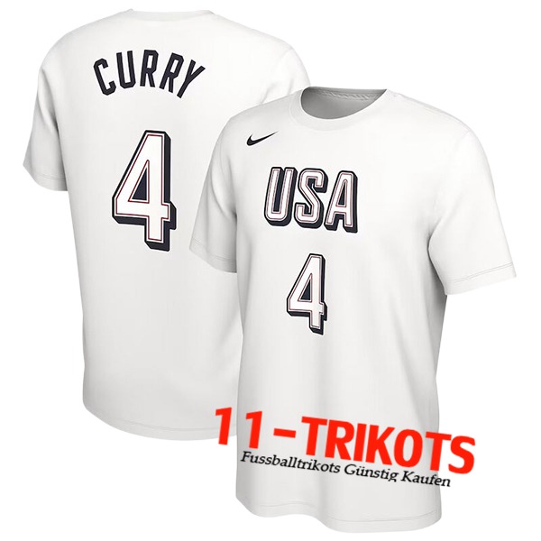 USA Trikot (CURRY #4) 2024/25 Weiß -02