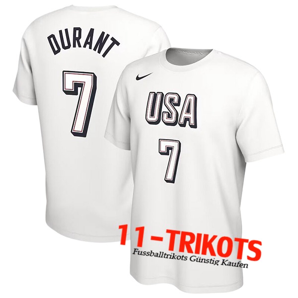 USA Trikot (DURANT #7) 2024/25 Weiß -02