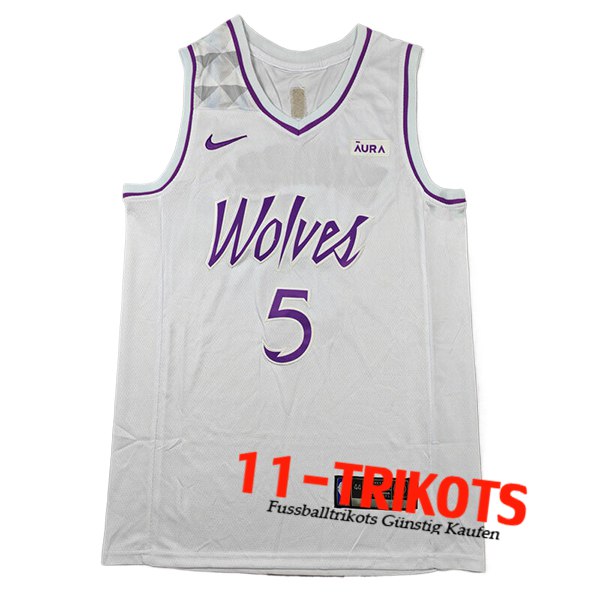 Minnesota Timberwolves Trikot (EDWARDS #5) 2024/25 Weiß/lila